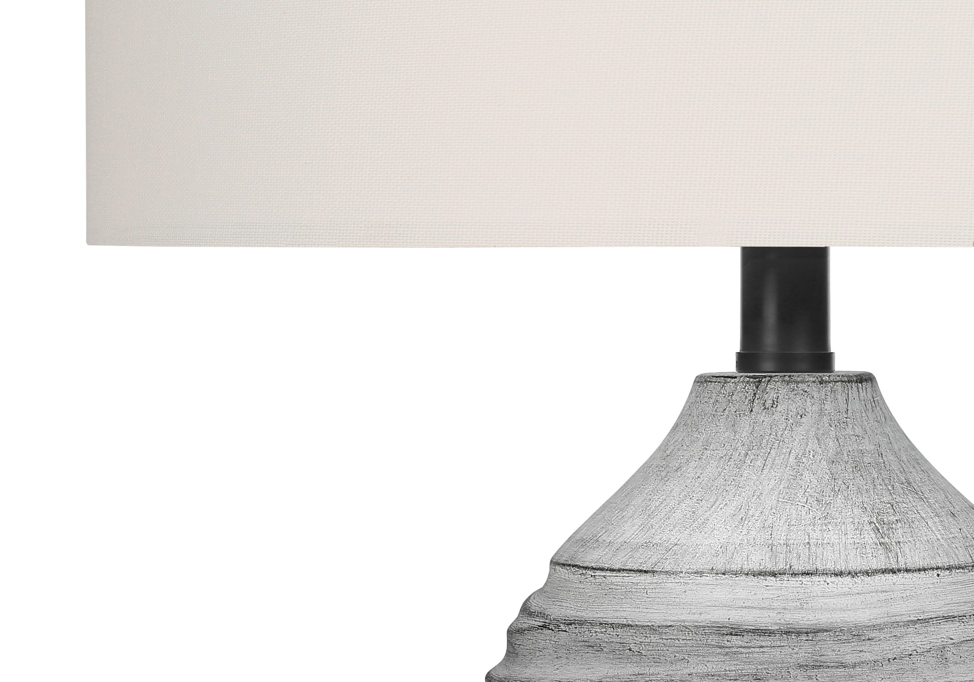 27"H Grey Resin Table Lamp with Ivory Shade-Lighting-DECOROLALA