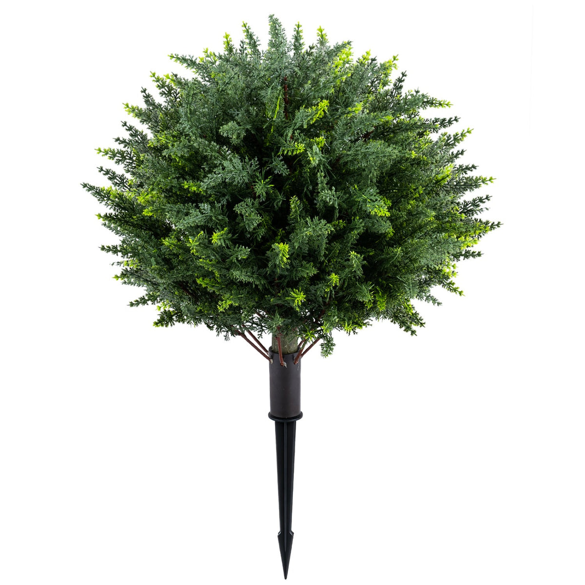 27.5 inch Artificial Cypress Topiary Trees with Ground Spikes Set of 2-Artificial Plants-DECOROLALA