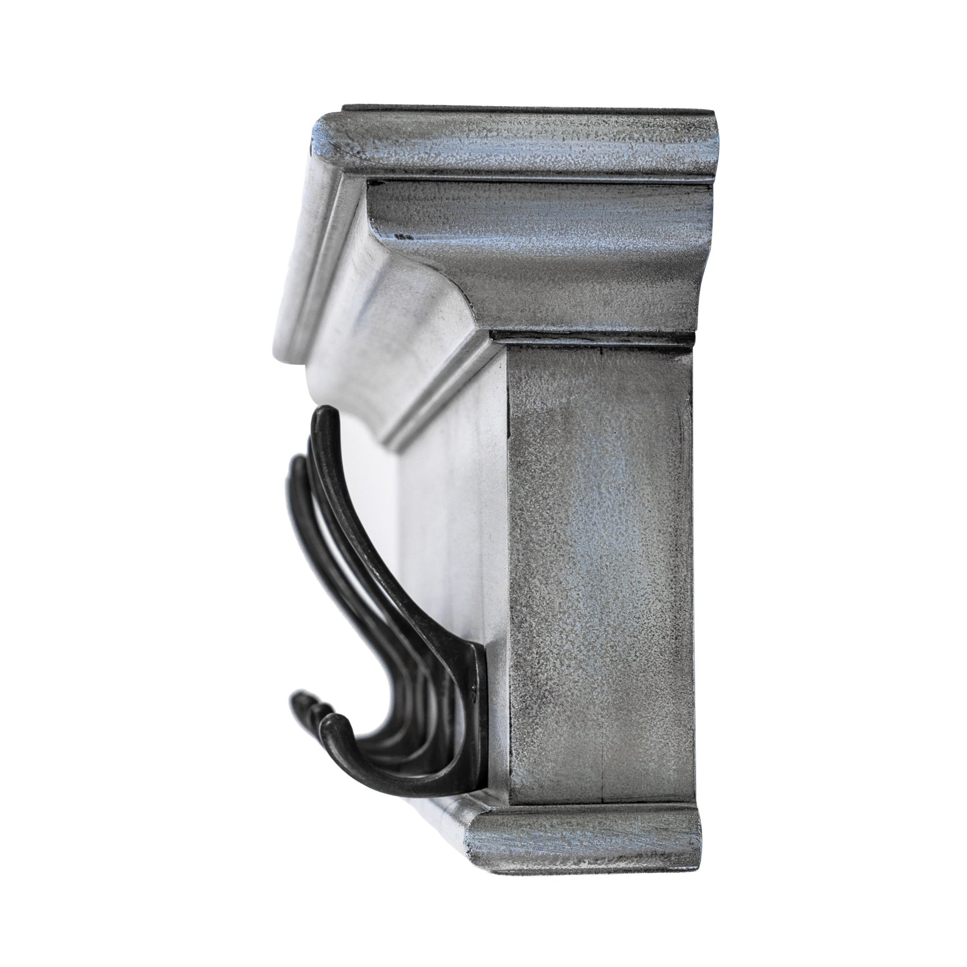 28" Black And Blue Solid Wood Four Hook Wall Mount Coat Rack-Coat Hangers-DECOROLALA