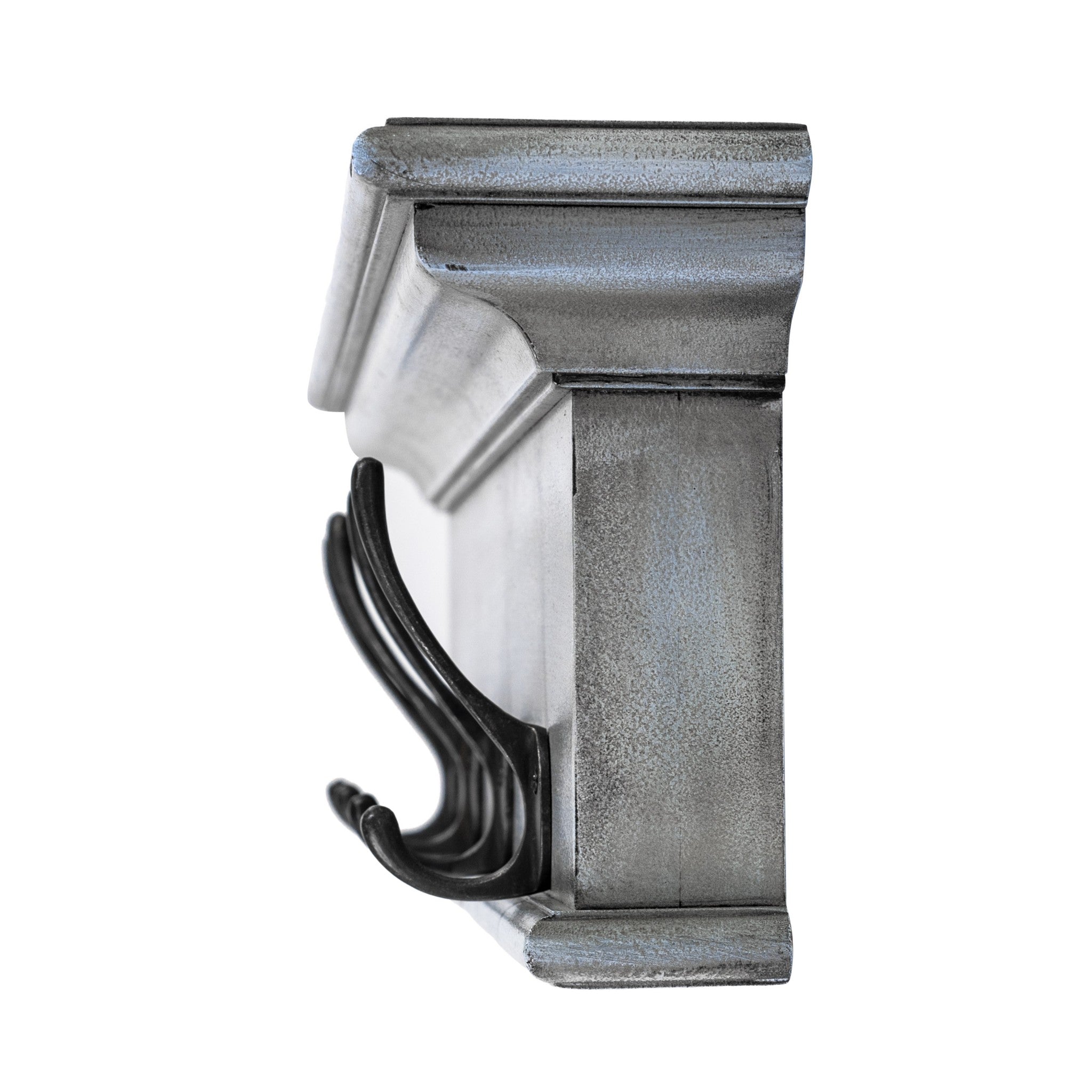 28" Black And Blue Solid Wood Four Hook Wall Mount Coat Rack-Coat Hangers-DECOROLALA