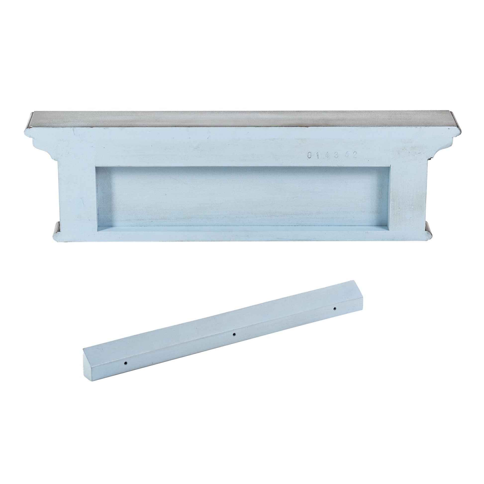 28" Black And Blue Solid Wood Four Hook Wall Mount Coat Rack-Coat Hangers-DECOROLALA