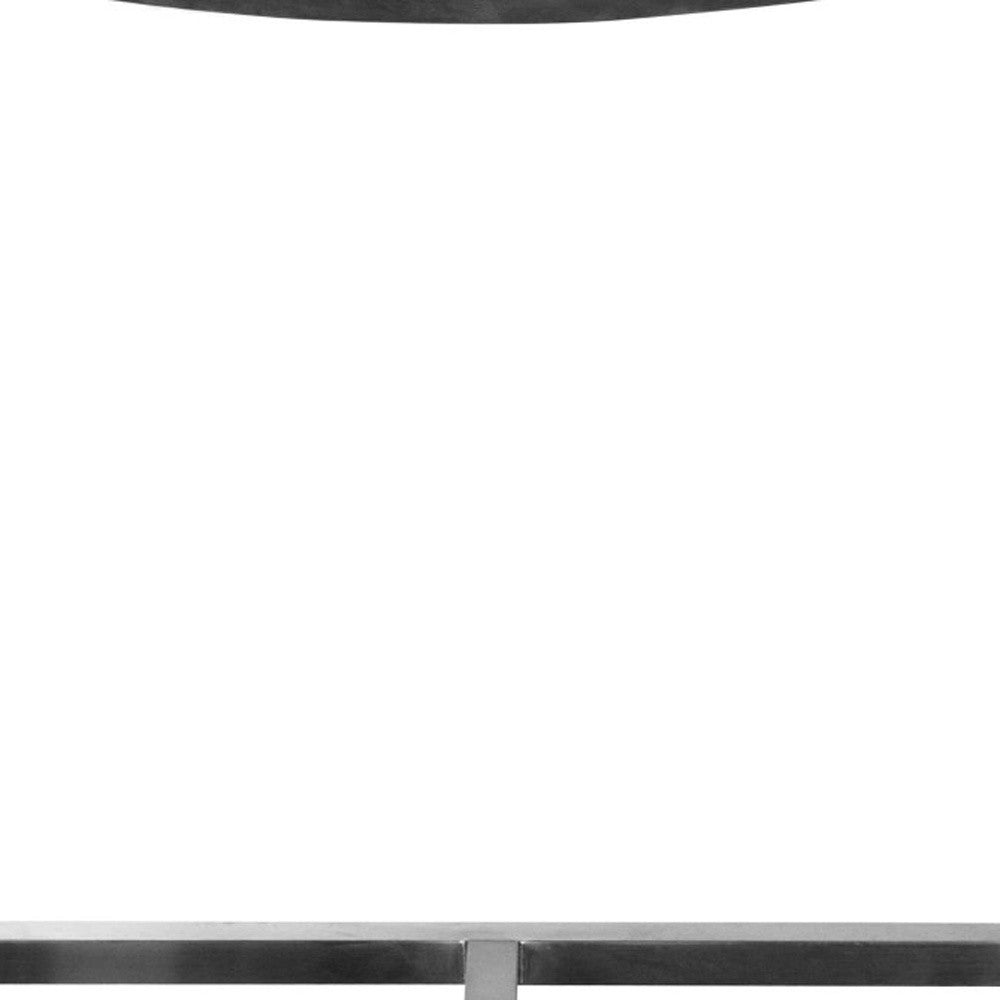 28" Brown And Silver Stainless Steel Low Back Bar Height Bar Chair-Bar Chairs-DECOROLALA