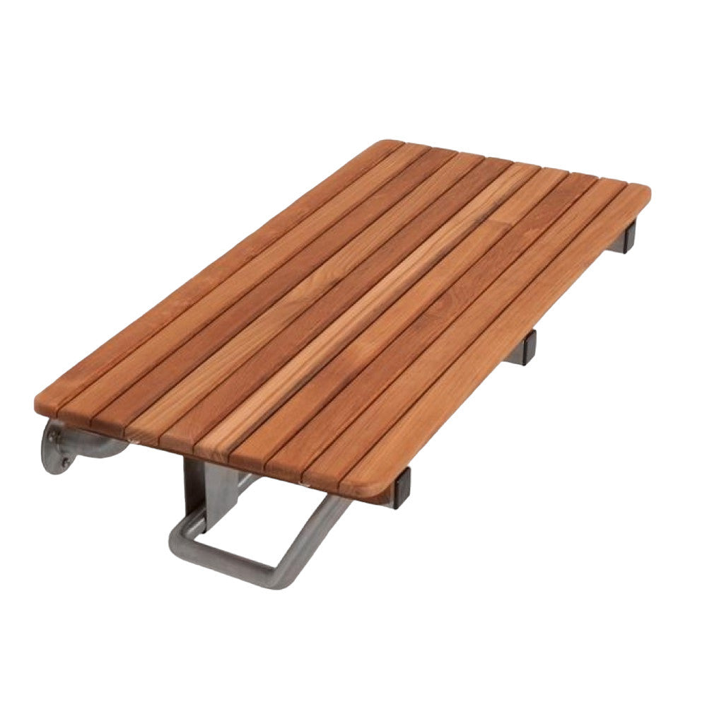 28" Brown Premium Wall Mount Teak Shower Bench-Shower Benches-DECOROLALA