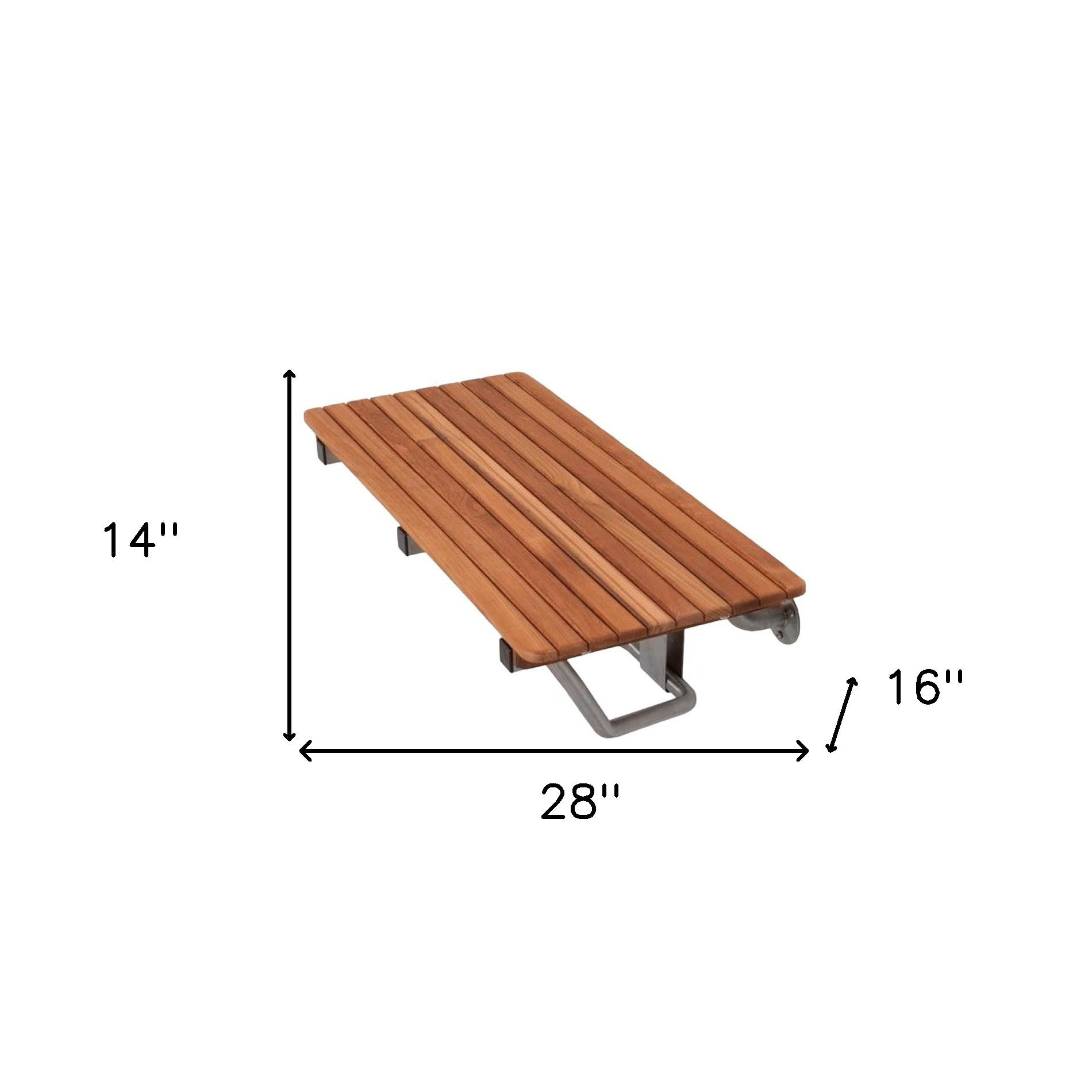 28" Brown Premium Wall Mount Teak Shower Bench-Shower Benches-DECOROLALA