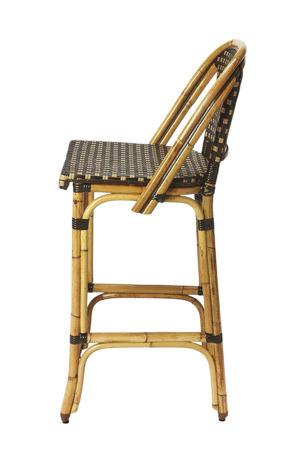 28" Brown Rattan Counter Height Bar Chair-Bar Chairs-DECOROLALA