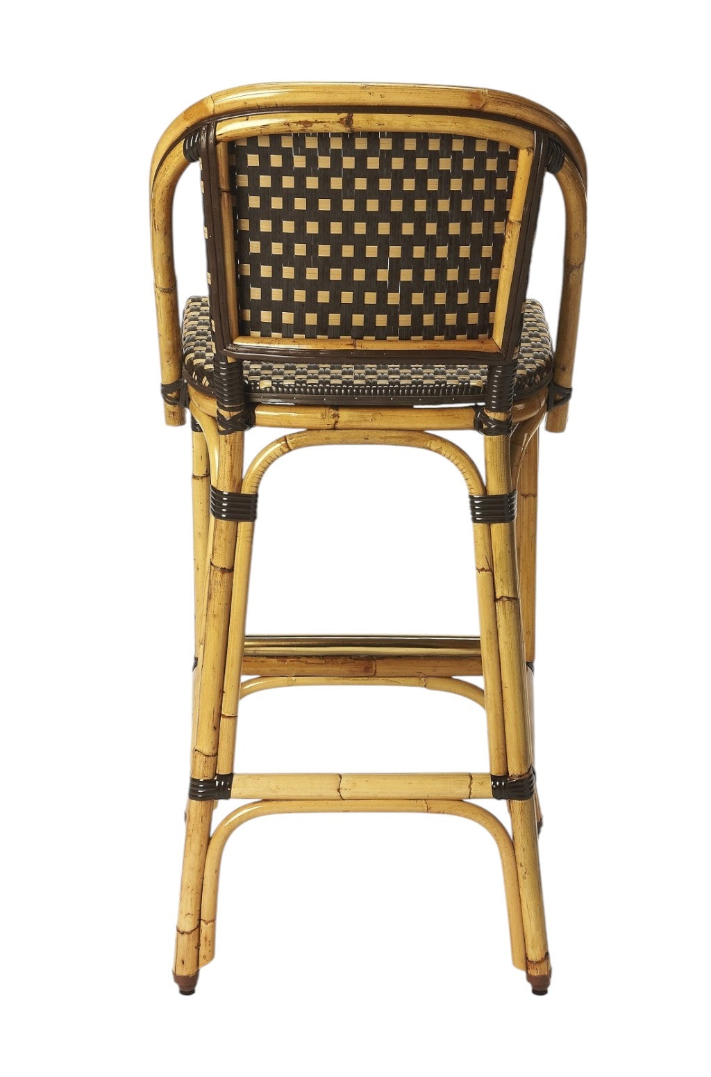 28" Brown Rattan Counter Height Bar Chair-Bar Chairs-DECOROLALA