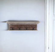 28" Brown Solid Wood Four Hook Wall Mount Coat Rack-Coat Hangers-DECOROLALA