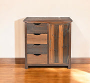 28" Brown Wood Four Drawer Sideboard-Sideboards-DECOROLALA