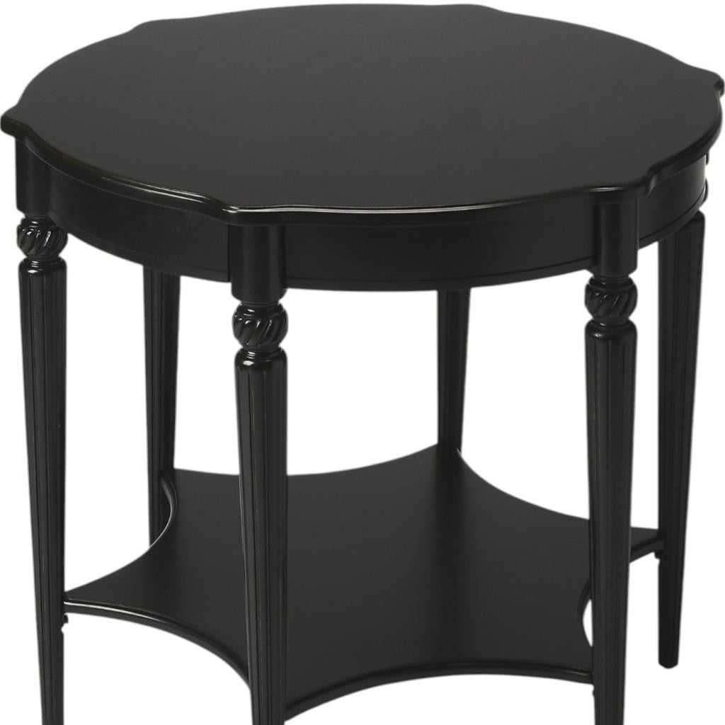 28" Brown Wood Round Coffee Table With Shelf-Coffee Tables-DECOROLALA