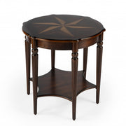 28" Brown Wood Round Coffee Table With Shelf-Coffee Tables-DECOROLALA