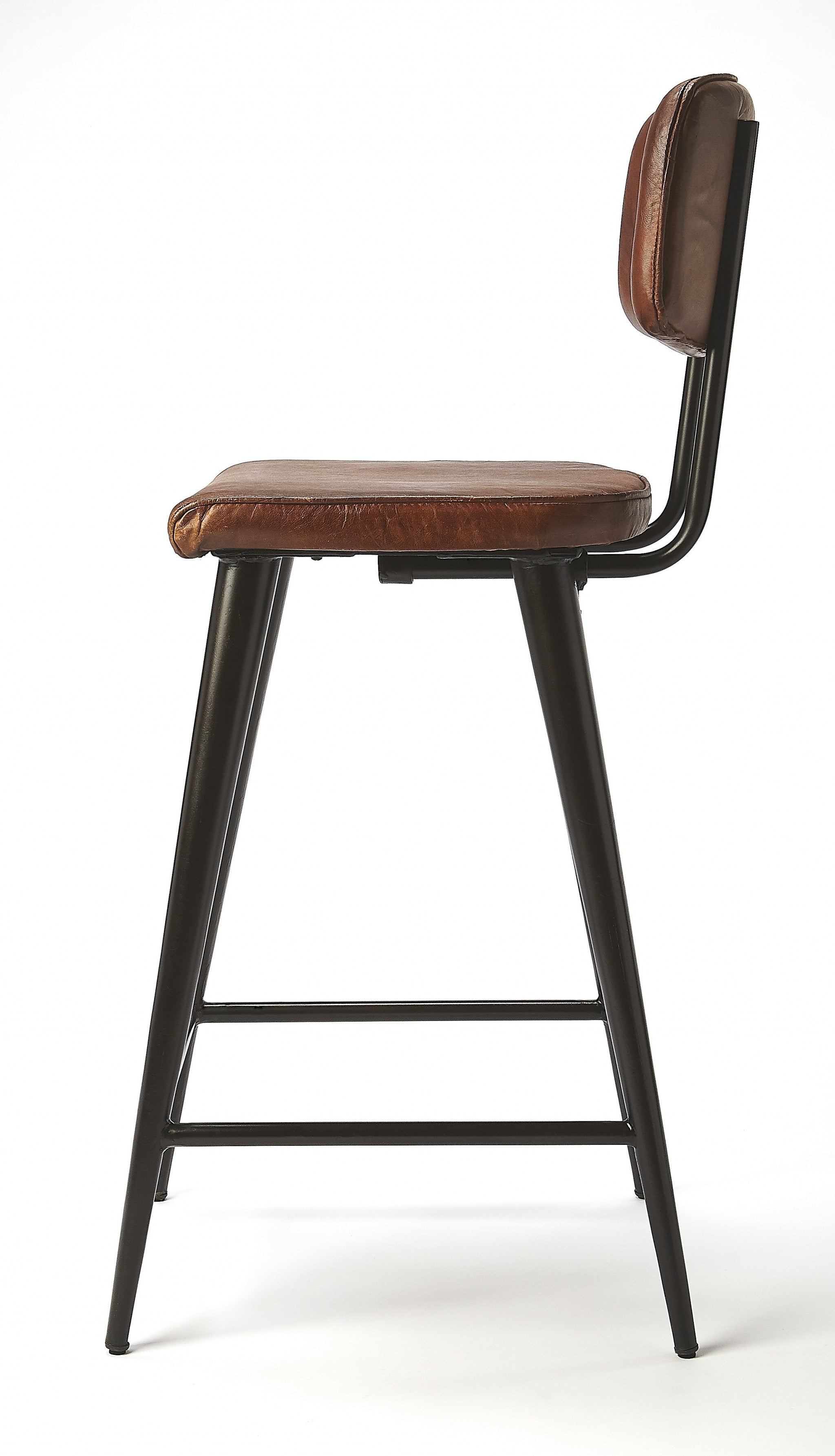 28" Brown and Black Iron Bar Chair-Bar Chairs-DECOROLALA