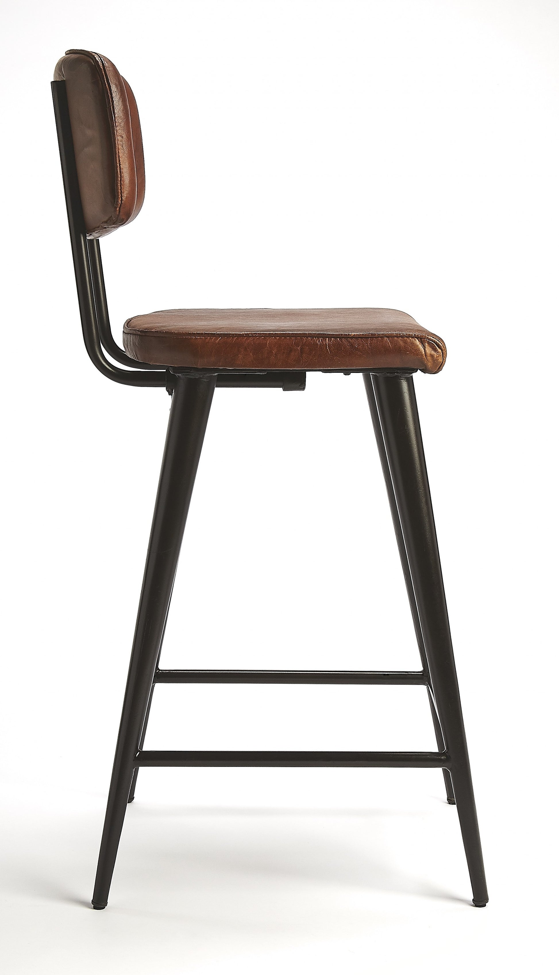 28" Brown and Black Iron Bar Chair-Bar Chairs-DECOROLALA