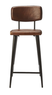 28" Brown and Black Iron Bar Chair-Bar Chairs-DECOROLALA