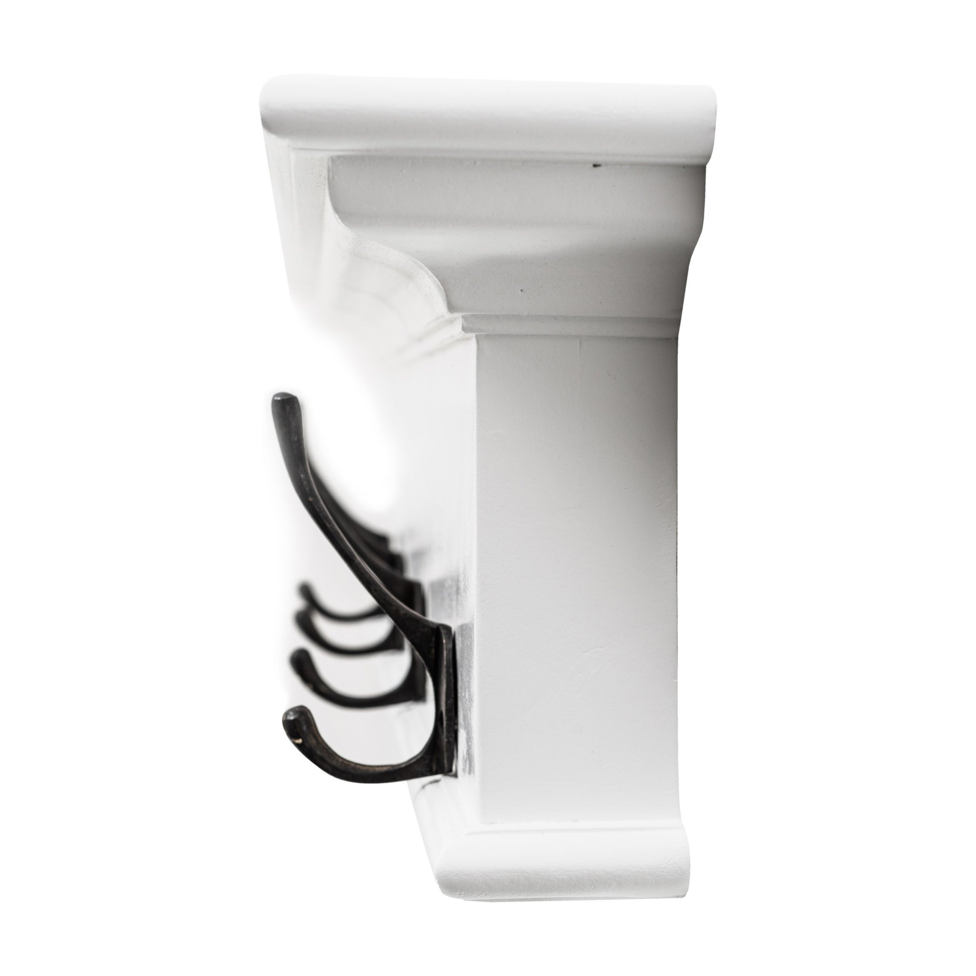 28" Classic White Wood Four Hook Hanging Coat Rack-Coat Hangers-DECOROLALA