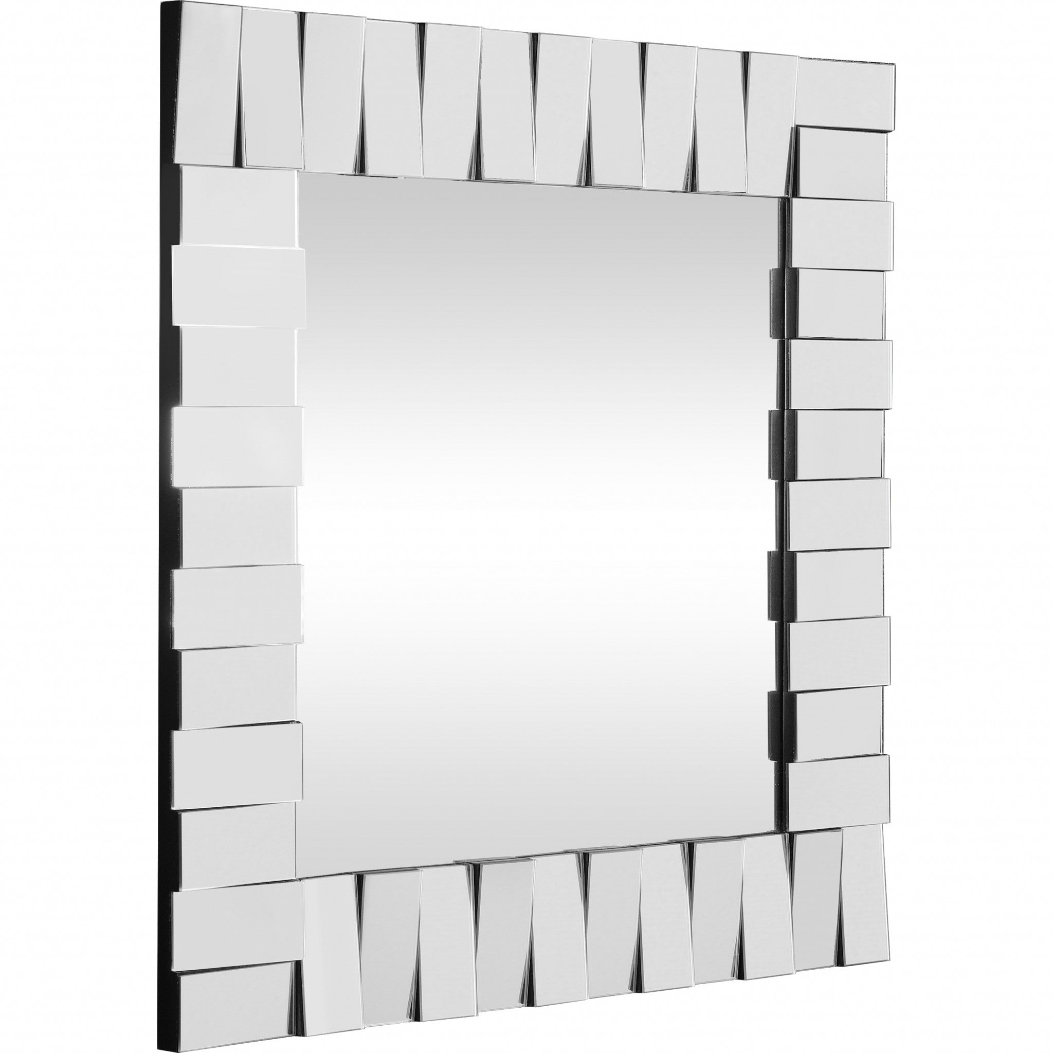 28" Clear Square Glass Framed Accent Mirror-Mirrors-DECOROLALA