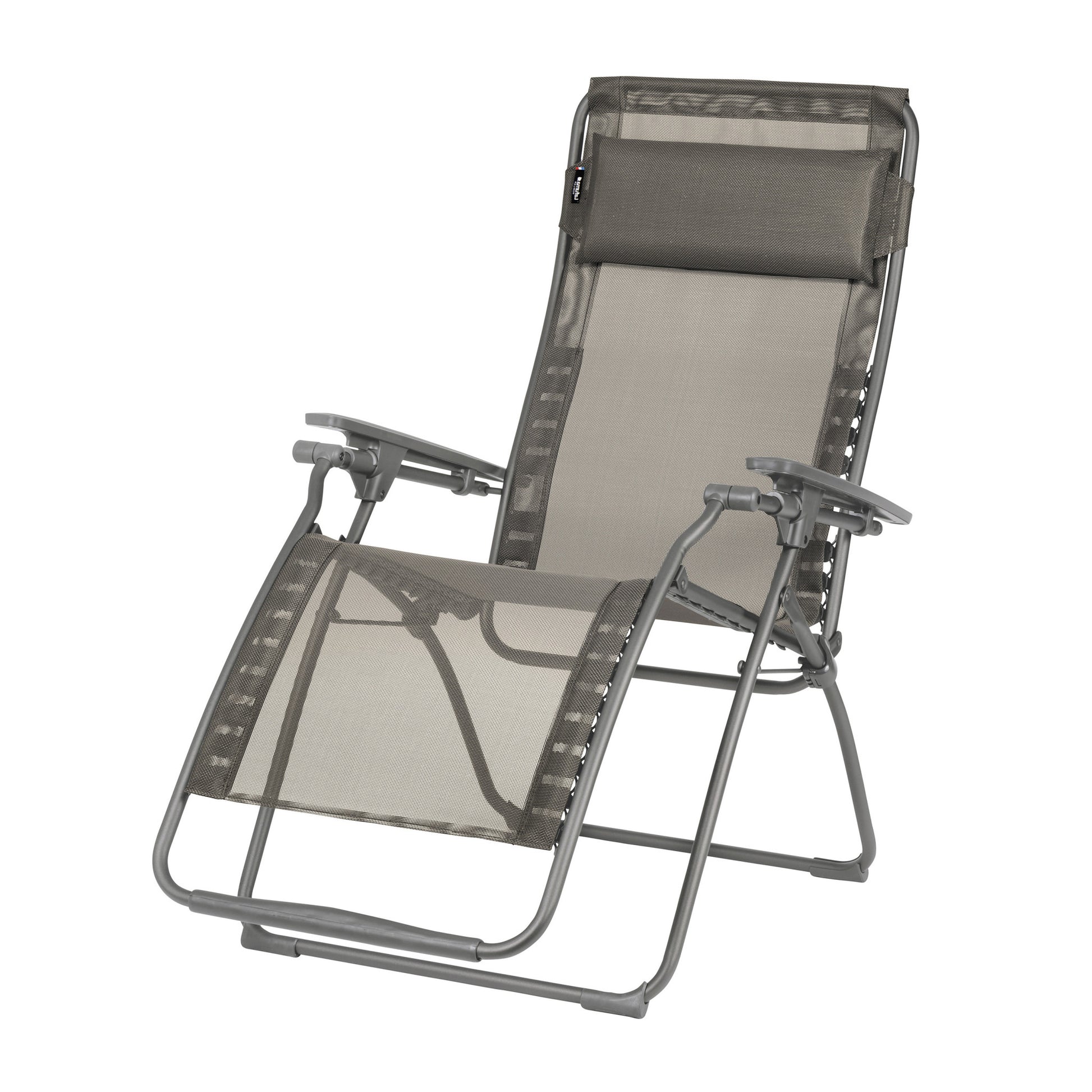 28" Graphite Metal Outdoor Zero Gravity Chair with Graphite Cushion-Outdoor Chairs-DECOROLALA
