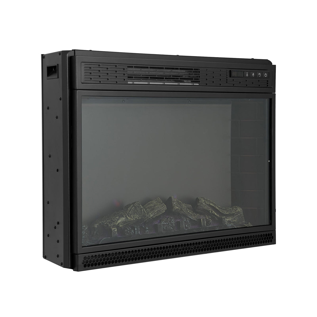 28 Inch Electric Freestanding and Recessed Fireplace with Remote-Fireplaces-DECOROLALA