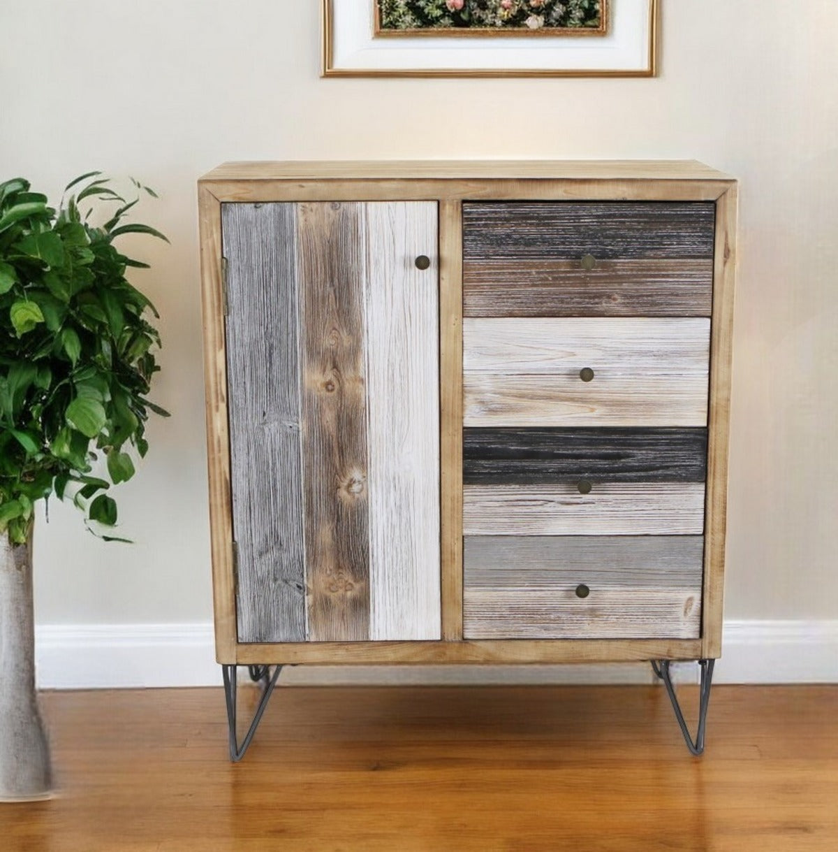 28" Multi Solid And Manufactured Wood Four Drawer Sideboard-Sideboards-DECOROLALA