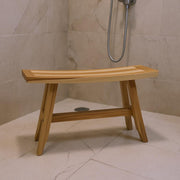 28" Natural Teak Rectangular Shower Bench-Shower Benches-DECOROLALA