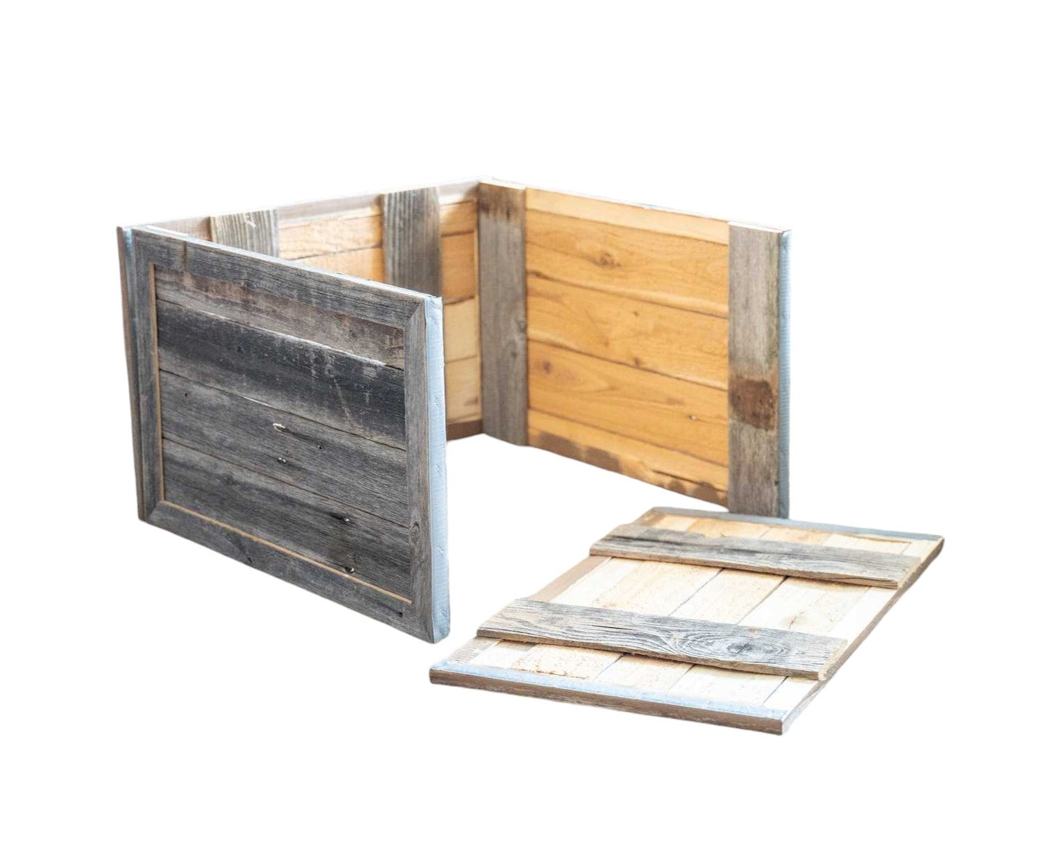 28" Natural Weathered Gray Plank Christmas Tree Collar-Sculptures-DECOROLALA