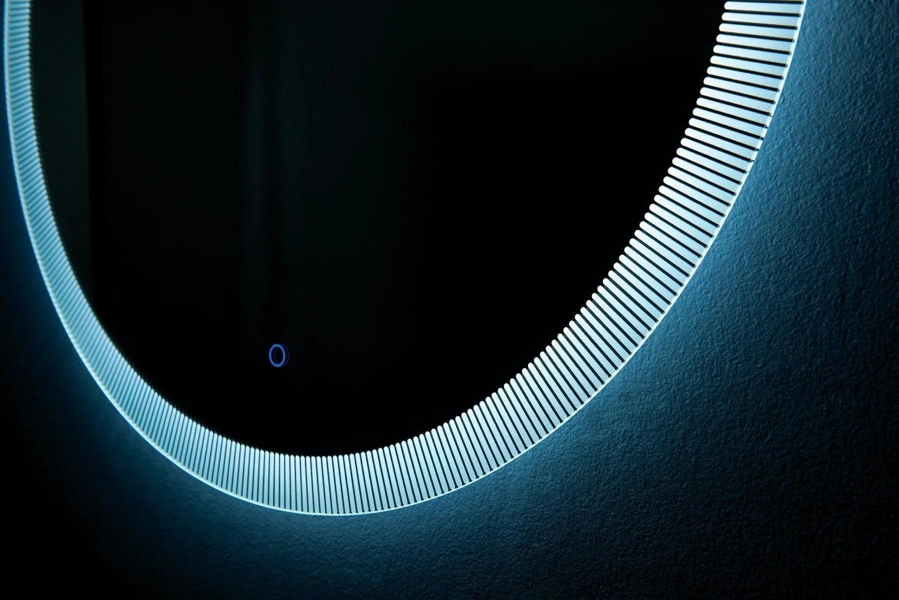 28" Round LED Bathroom Mirror with Full Perimeter Frosted Edge Lighting - Energy-Efficient Halo Effect Mirror with Circular Illumination & Compact Wall Design-Migration_Mirrors-DECOROLALA