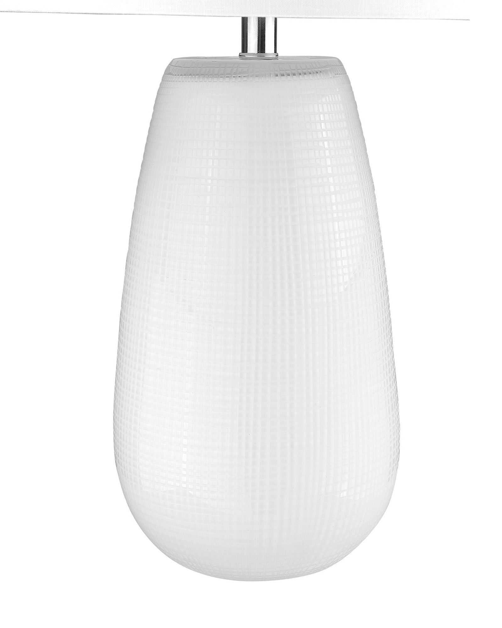 28" White Glass Table Lamp With White Drum Shade-Table Lamps-DECOROLALA