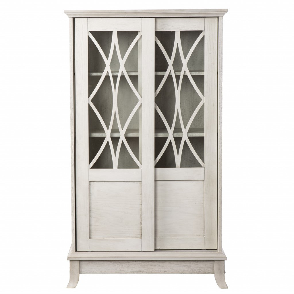 28" White Standard Accent Cabinet With Eight Shelves-Cabinets-DECOROLALA