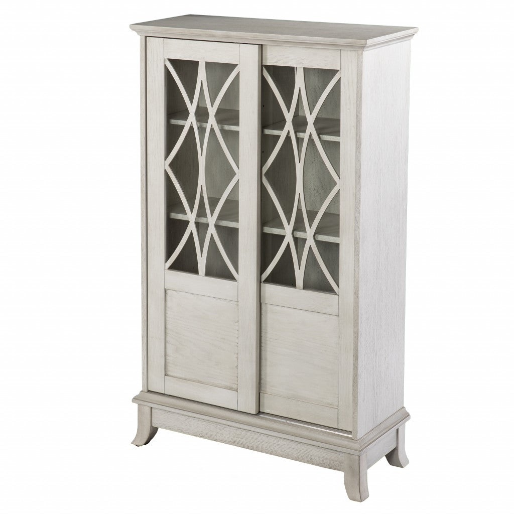 28" White Standard Accent Cabinet With Eight Shelves-Cabinets-DECOROLALA