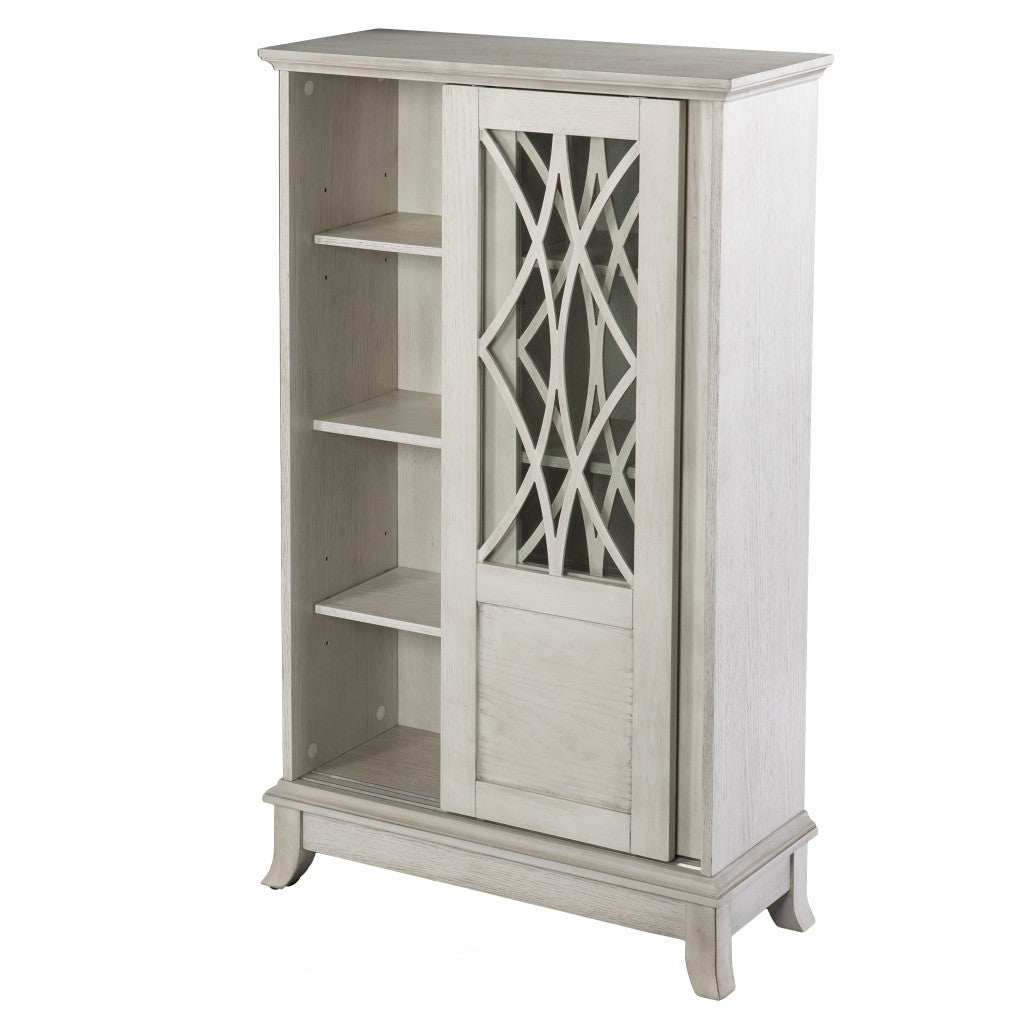 28" White Standard Accent Cabinet With Eight Shelves-Cabinets-DECOROLALA