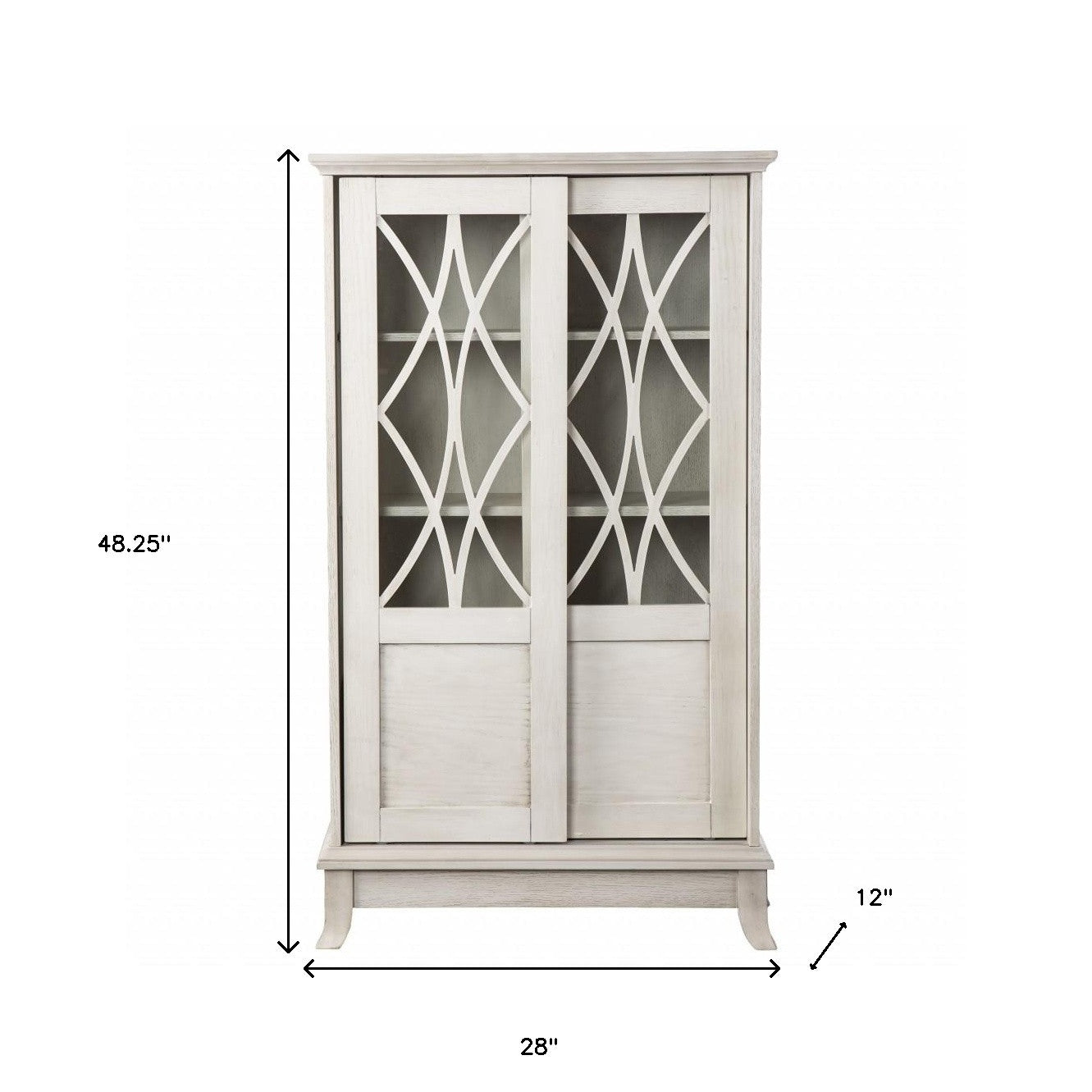 28" White Standard Accent Cabinet With Eight Shelves-Cabinets-DECOROLALA