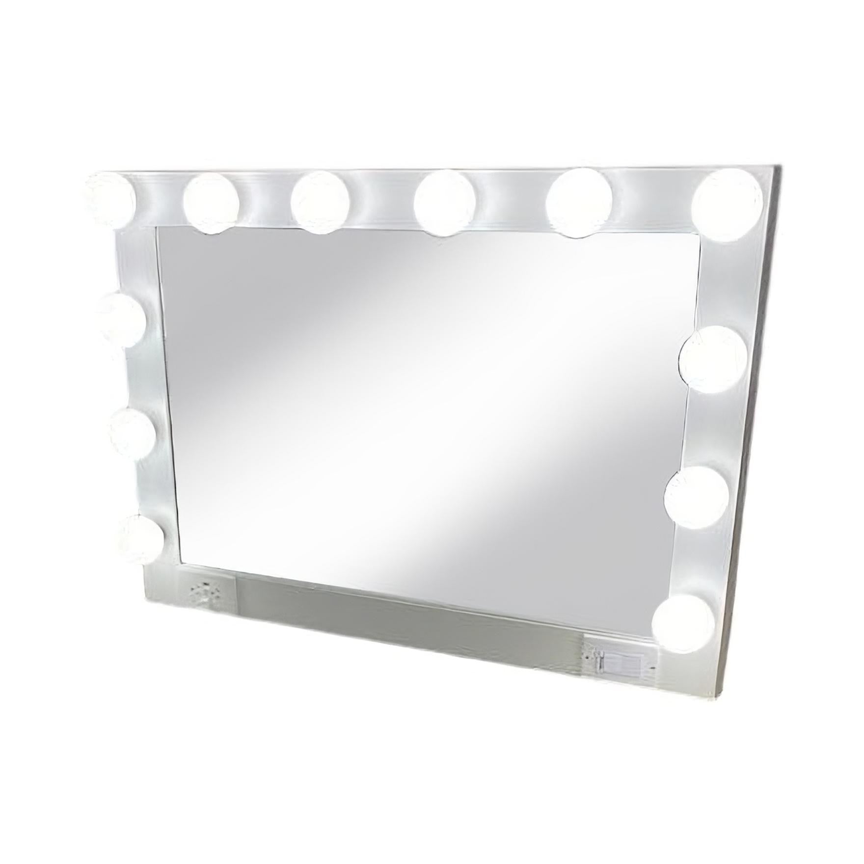 28" White Wood Framed Accent Mirror-Mirrors-DECOROLALA