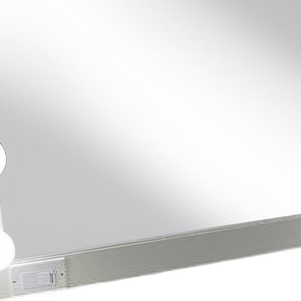 28" White Wood Framed Accent Mirror-Mirrors-DECOROLALA