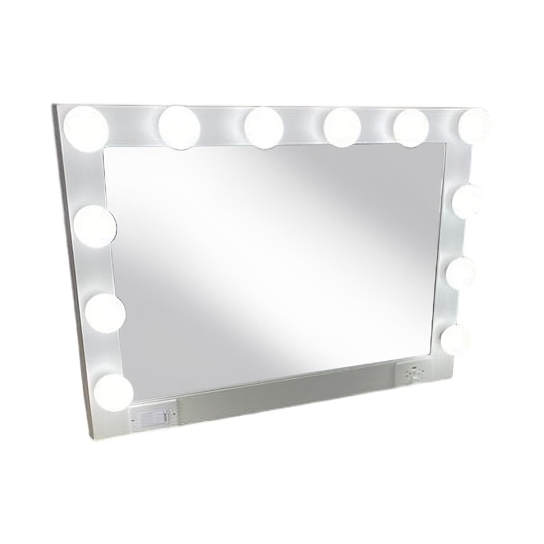 28" White Wood Framed Accent Mirror-Mirrors-DECOROLALA