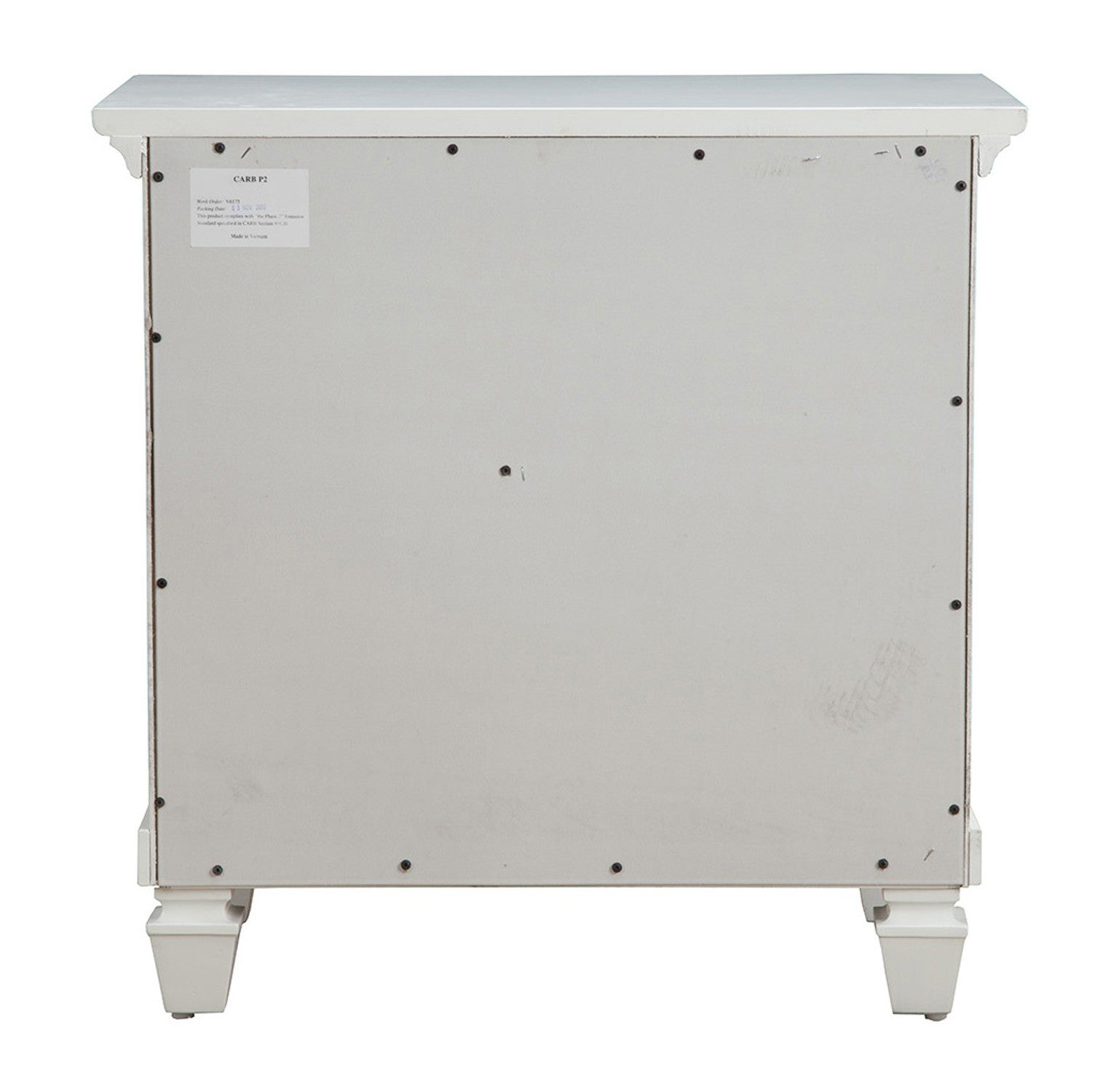 28" White Wood Three Drawer Nightstand-Nightstands & Bedside Tables-DECOROLALA