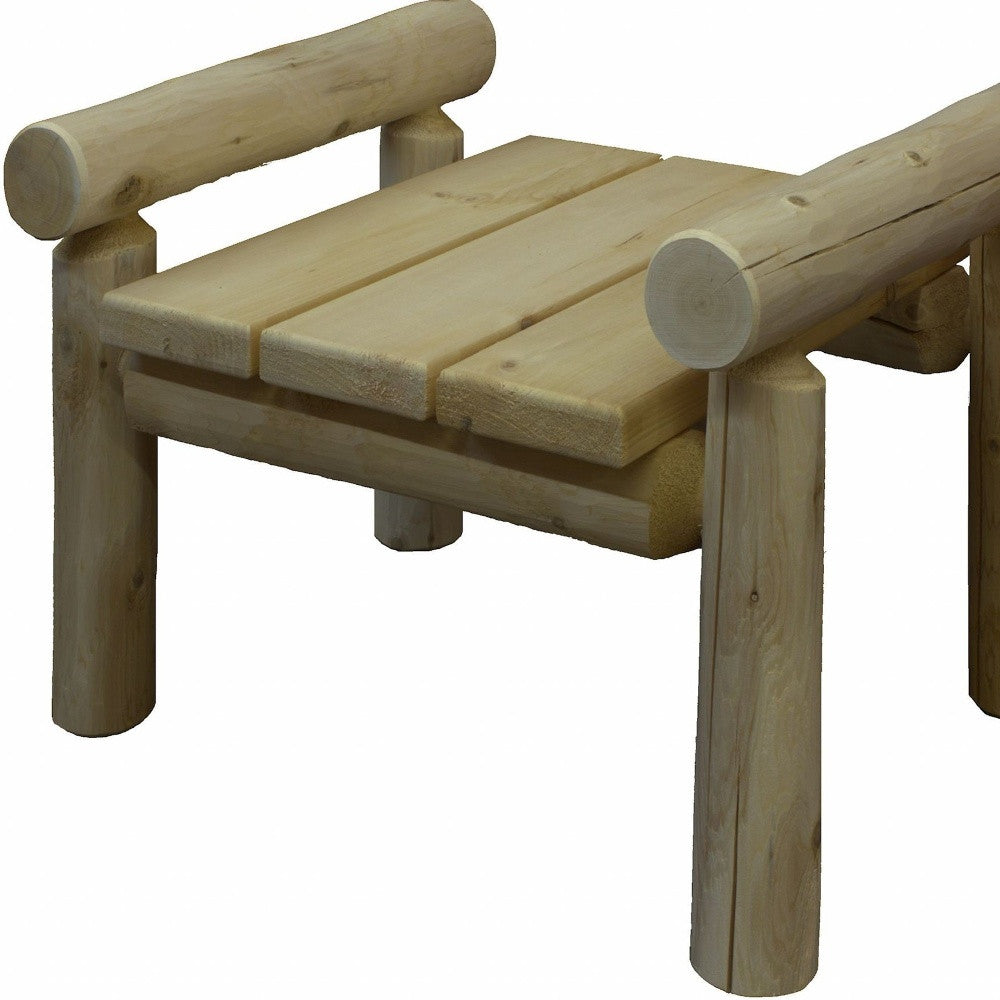 28" X 20" X 18" Natural Wood Ottoman-Outdoor Chairs-DECOROLALA