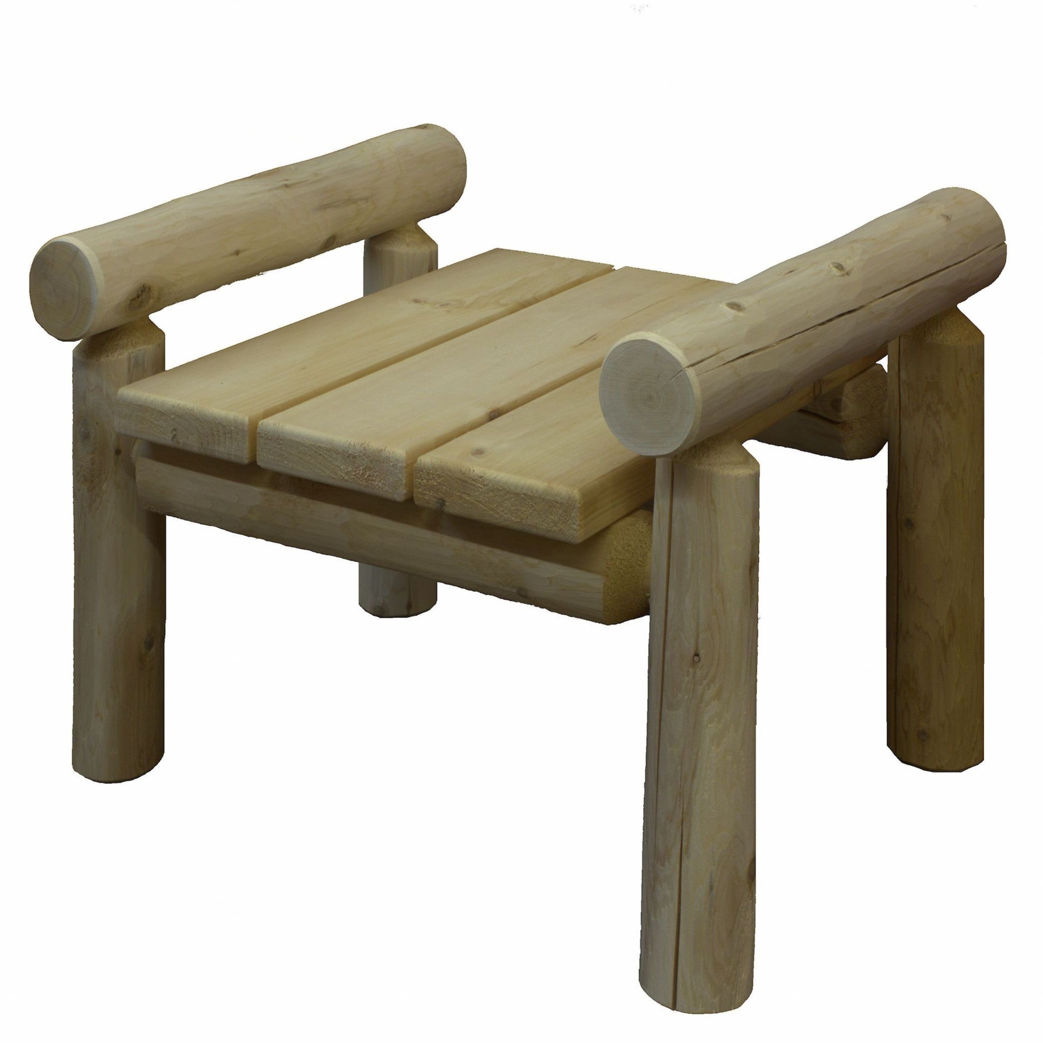 28" X 20" X 18" Natural Wood Ottoman-Outdoor Chairs-DECOROLALA