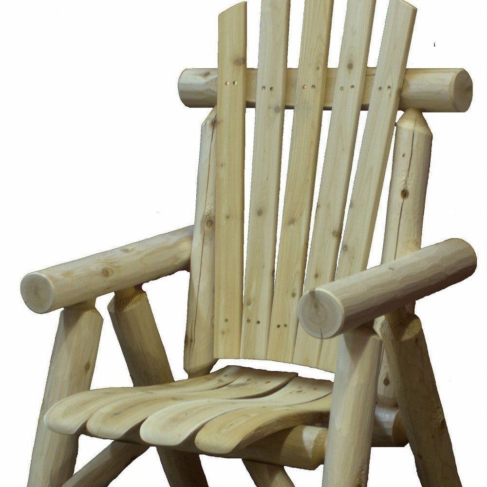28" X 26" X 42" Natural Wood Dining Chair-Outdoor Chairs-DECOROLALA