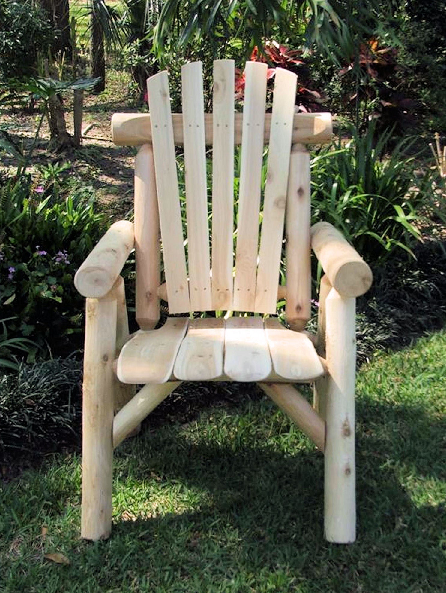 28" X 26" X 42" Natural Wood Dining Chair-Outdoor Chairs-DECOROLALA