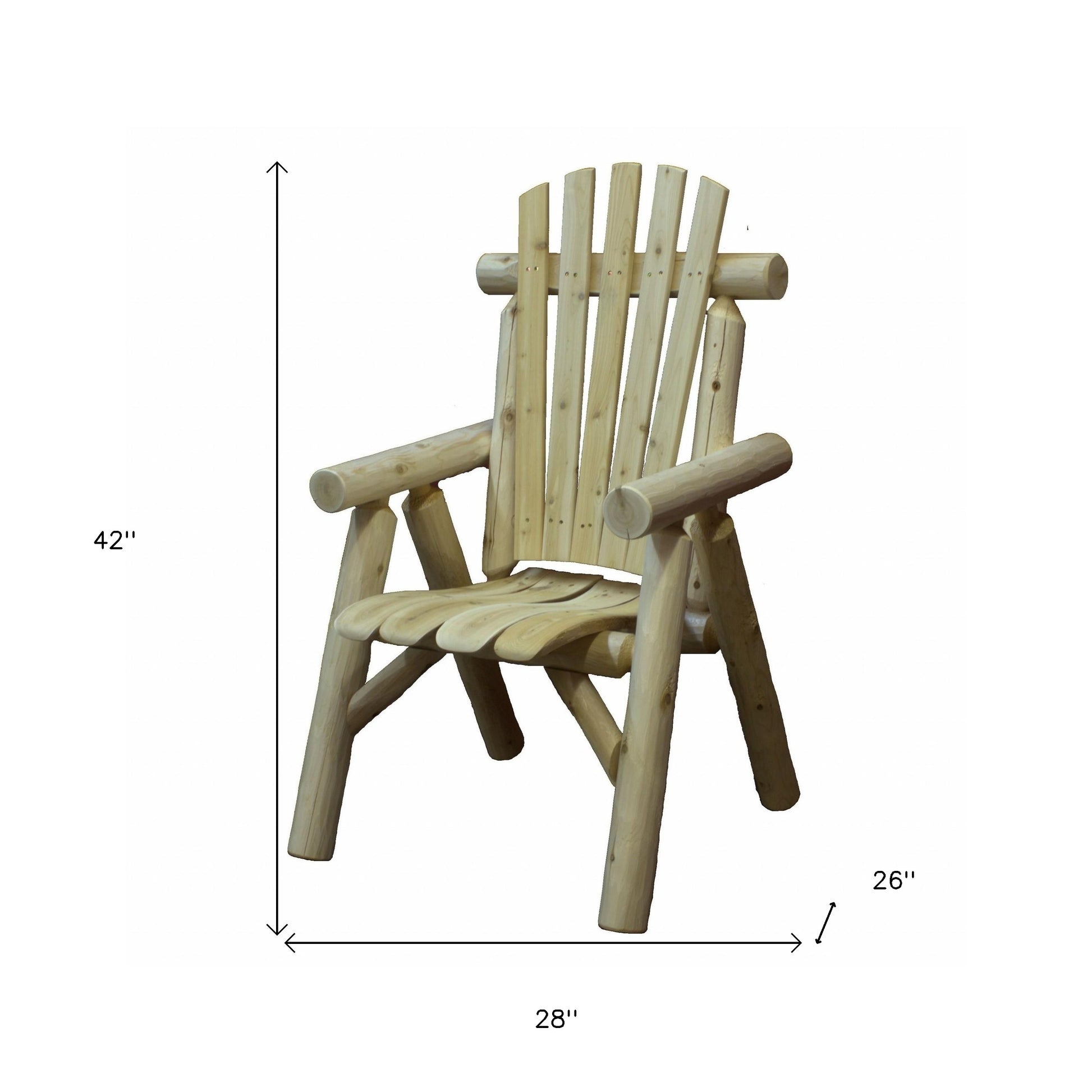28" X 26" X 42" Natural Wood Dining Chair-Outdoor Chairs-DECOROLALA