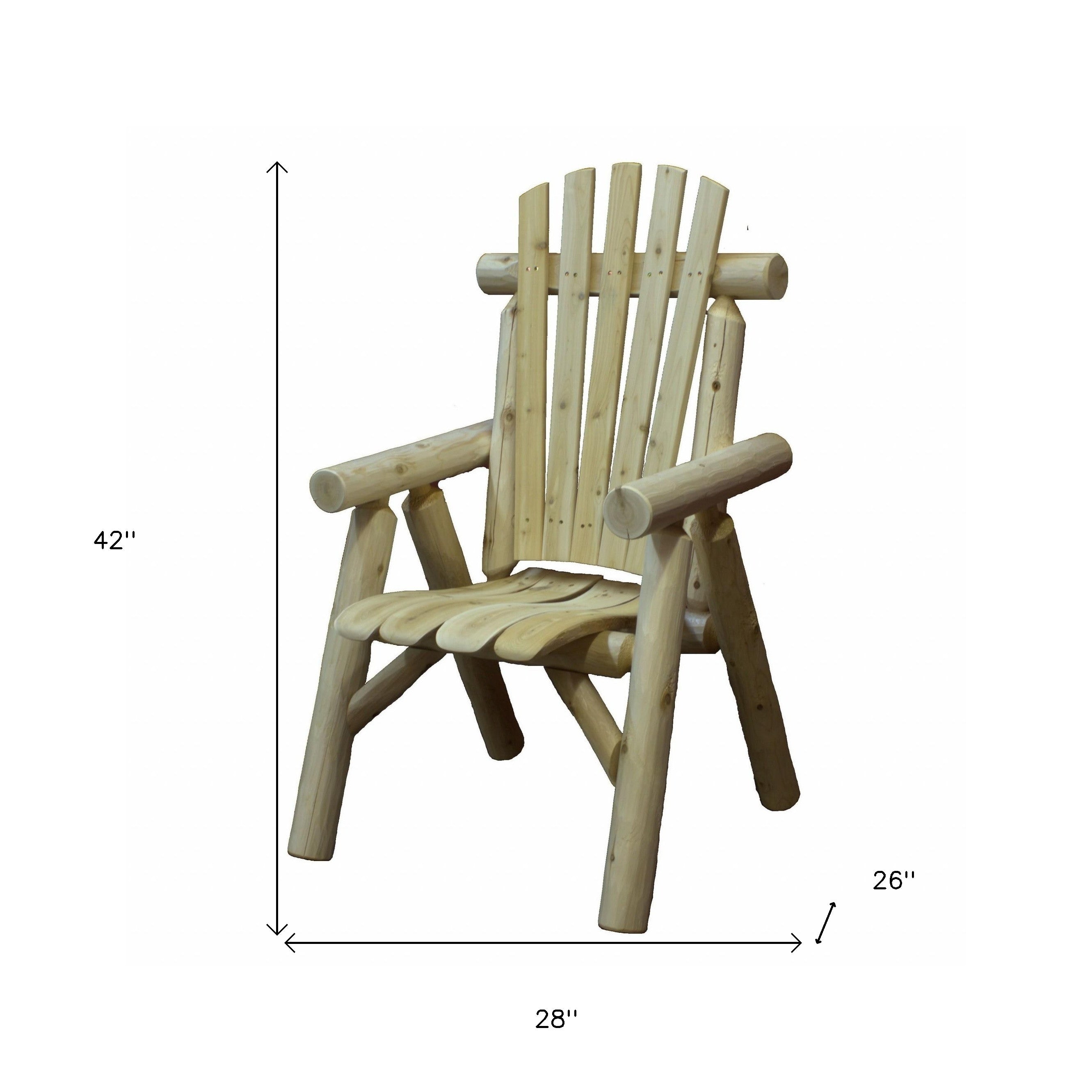28" X 26" X 42" Natural Wood Dining Chair-Outdoor Chairs-DECOROLALA