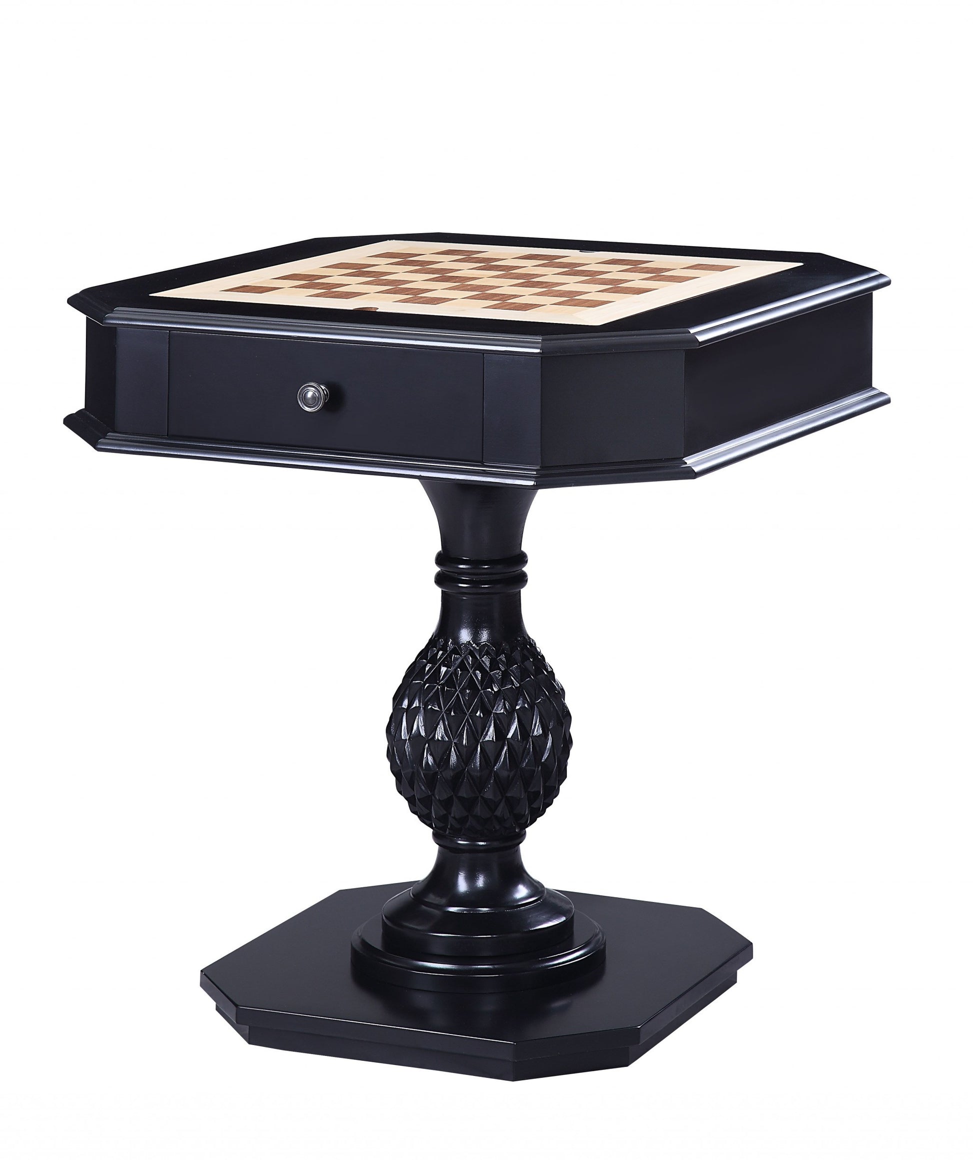 28" X 28" X 30" Black Wood Poly-Resin Game Table-Game Tables-DECOROLALA