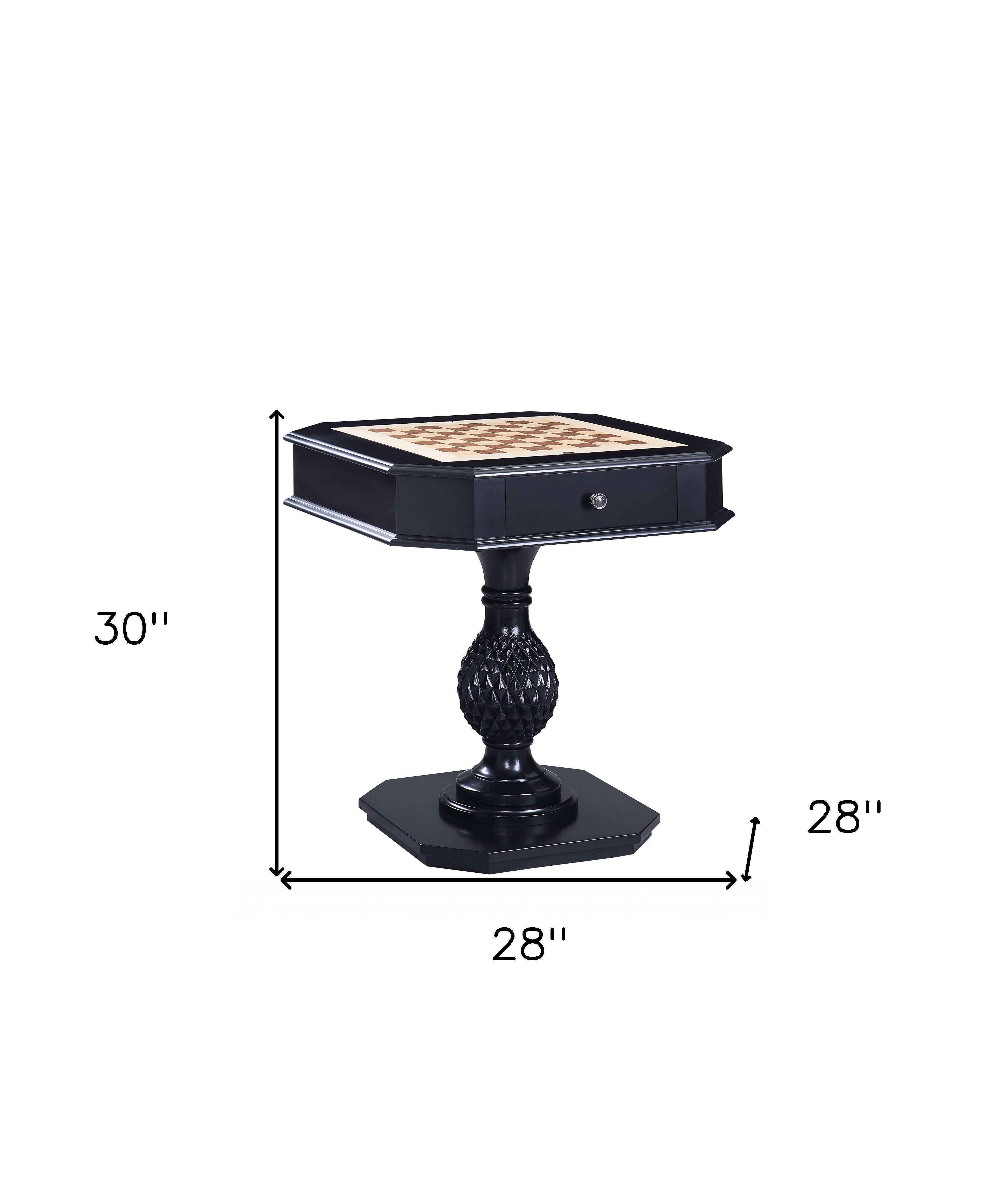 28" X 28" X 30" Black Wood Poly-Resin Game Table-Game Tables-DECOROLALA