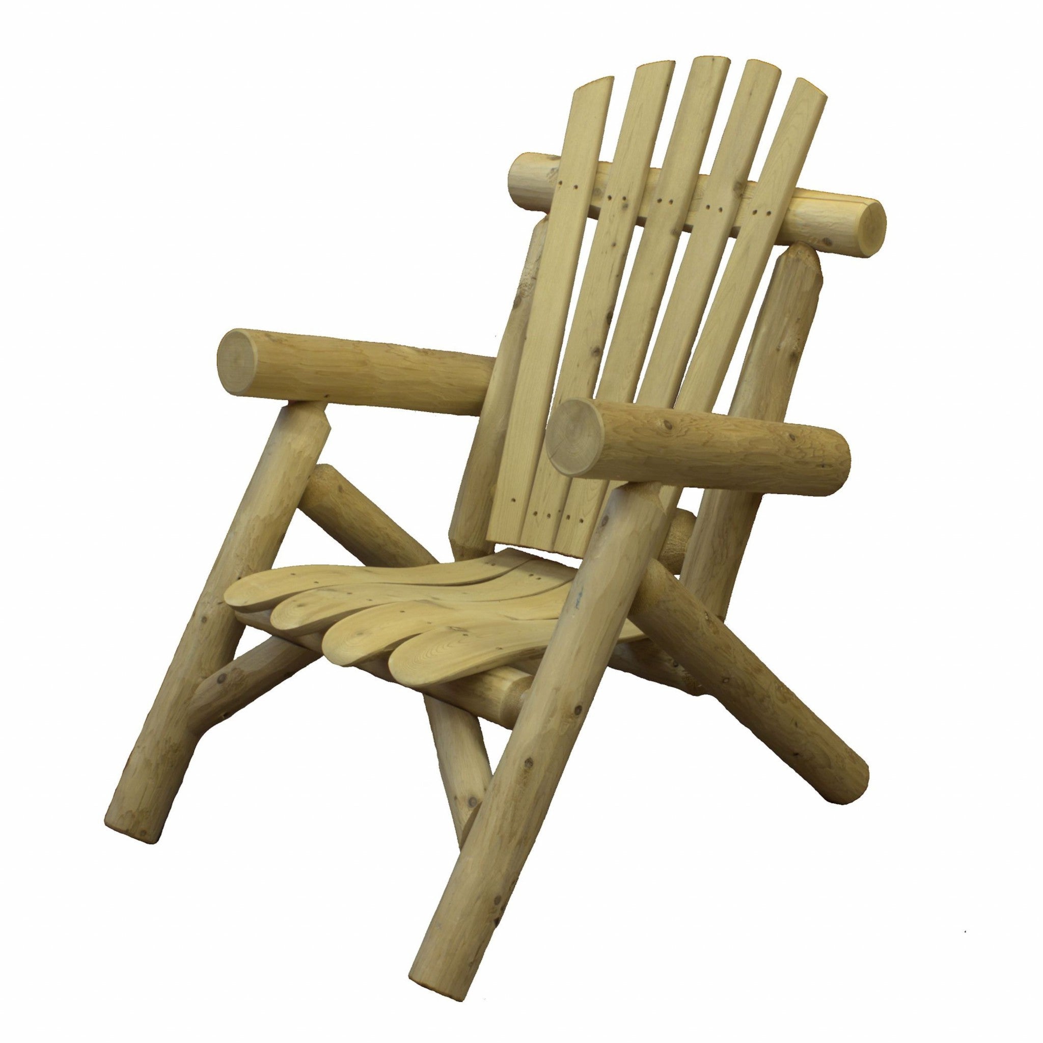 28" X 30" X 39" Natural Wood Lounge Chair-Outdoor Chairs-DECOROLALA