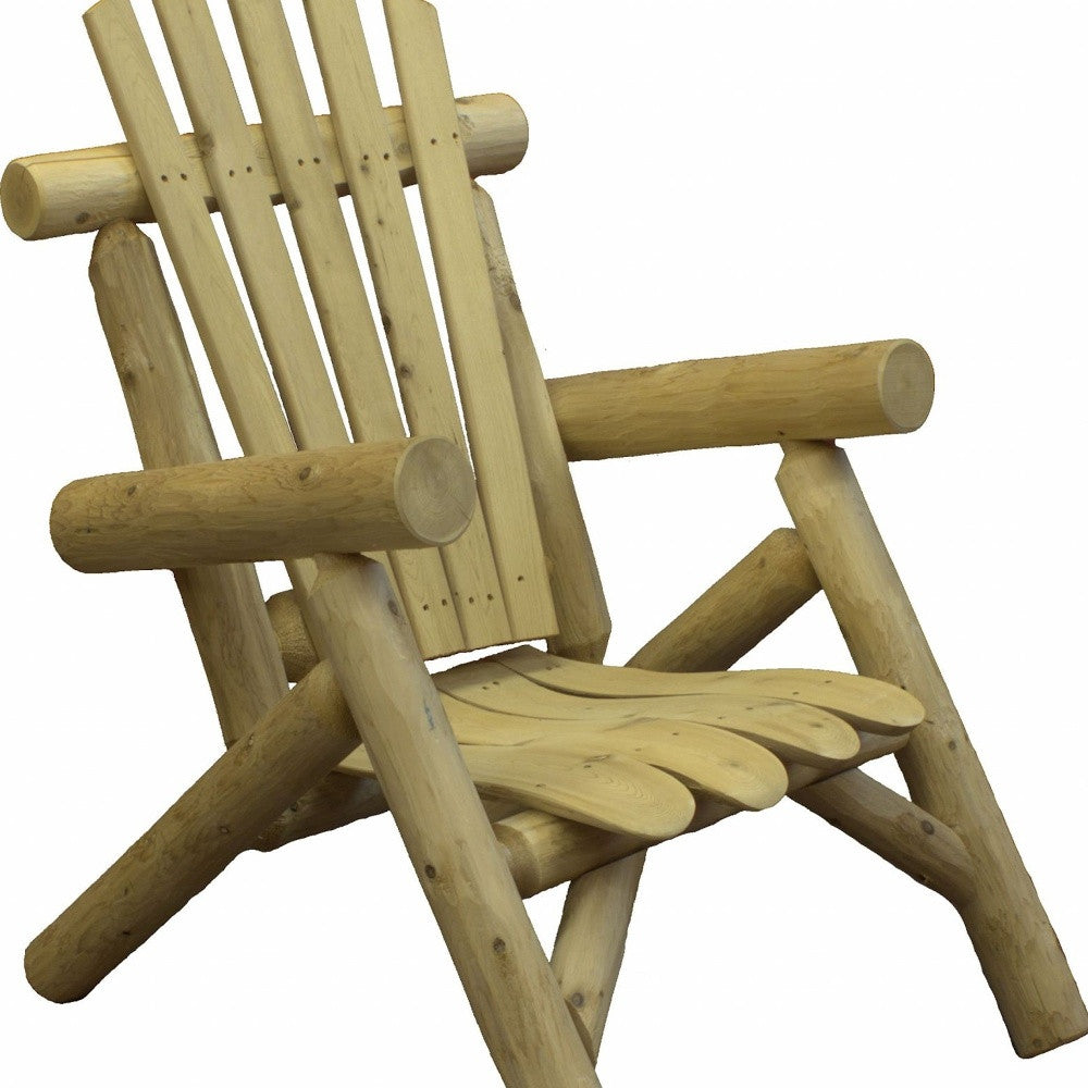 28" X 30" X 39" Natural Wood Lounge Chair-Outdoor Chairs-DECOROLALA