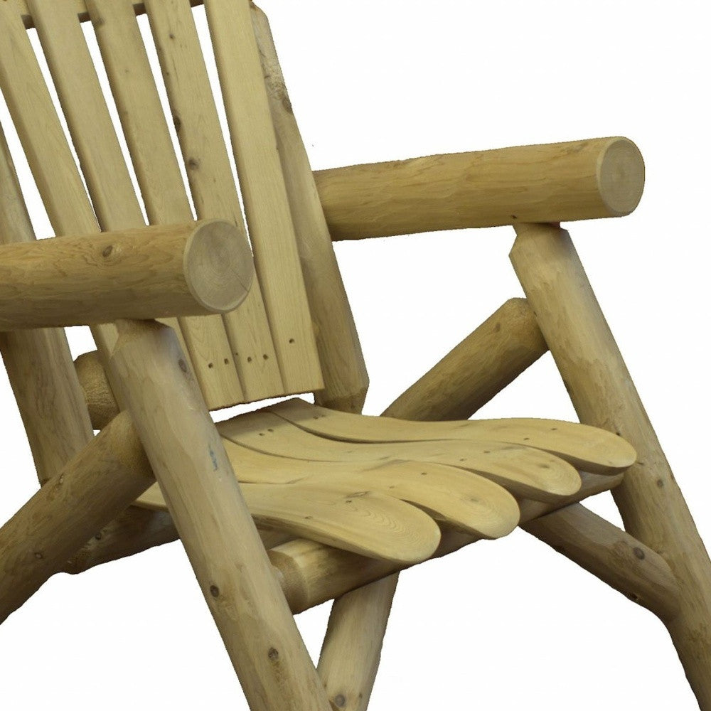 28" X 30" X 39" Natural Wood Lounge Chair-Outdoor Chairs-DECOROLALA
