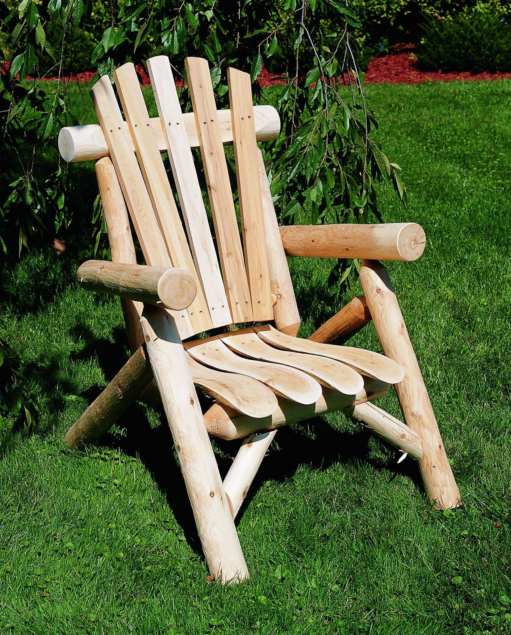 28" X 30" X 39" Natural Wood Lounge Chair-Outdoor Chairs-DECOROLALA