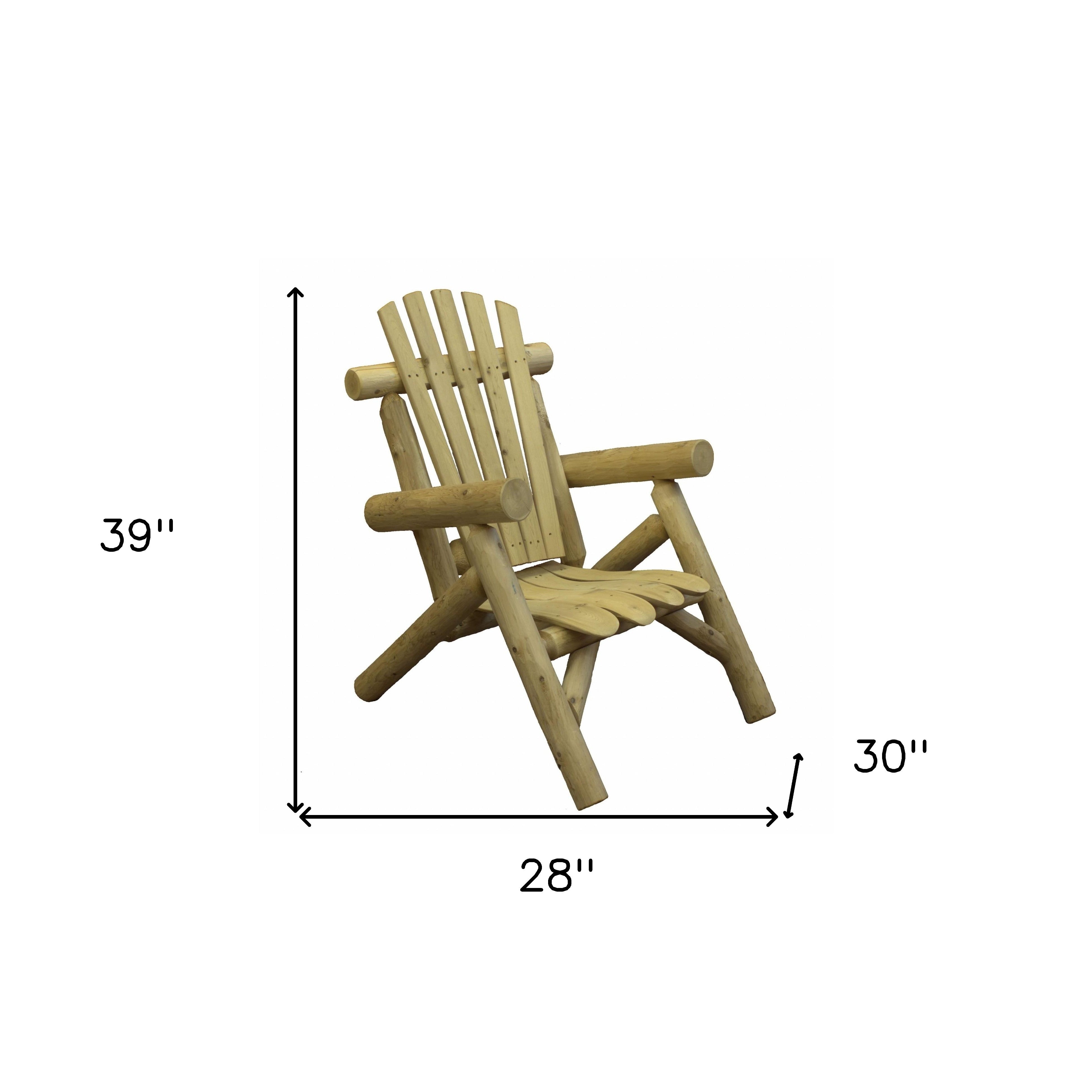 28" X 30" X 39" Natural Wood Lounge Chair-Outdoor Chairs-DECOROLALA