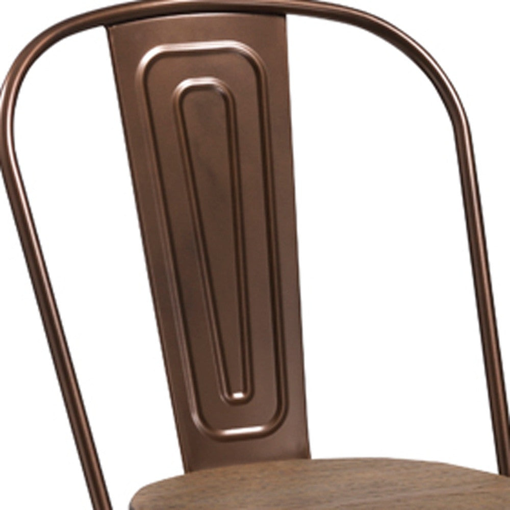 Set of Four Brown Upholstered Slat Back Dining Side Chairs-Dining Chairs-DECOROLALA