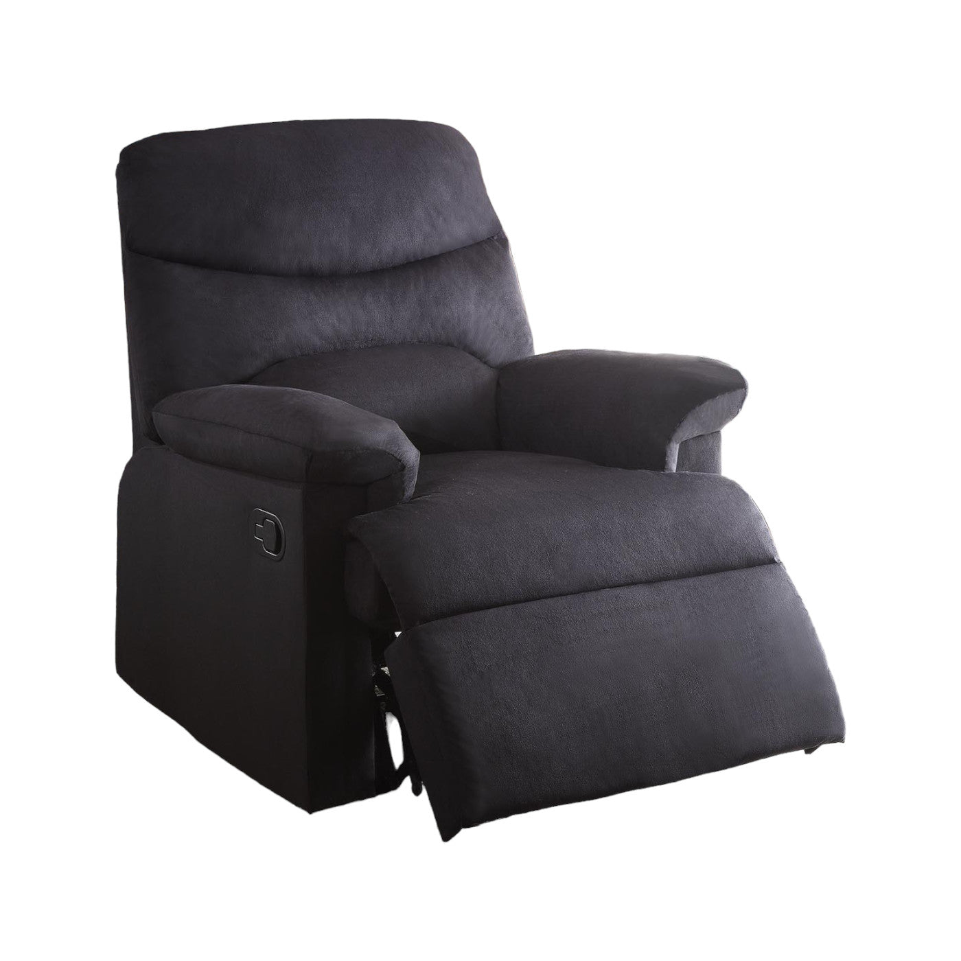 35" Black Microfiber Manual Recliner-Recliners-DECOROLALA
