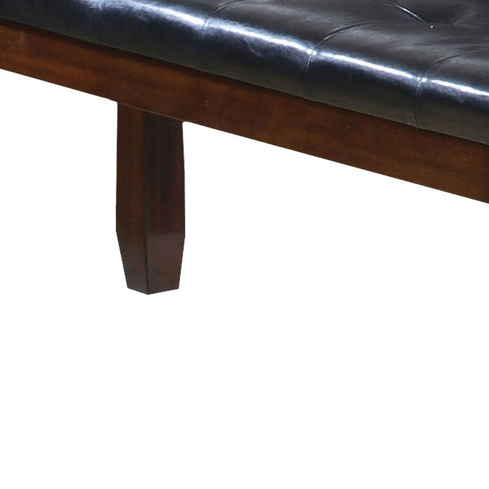 48" Black and Brown Upholstered PU Leather Bench-Benches-DECOROLALA